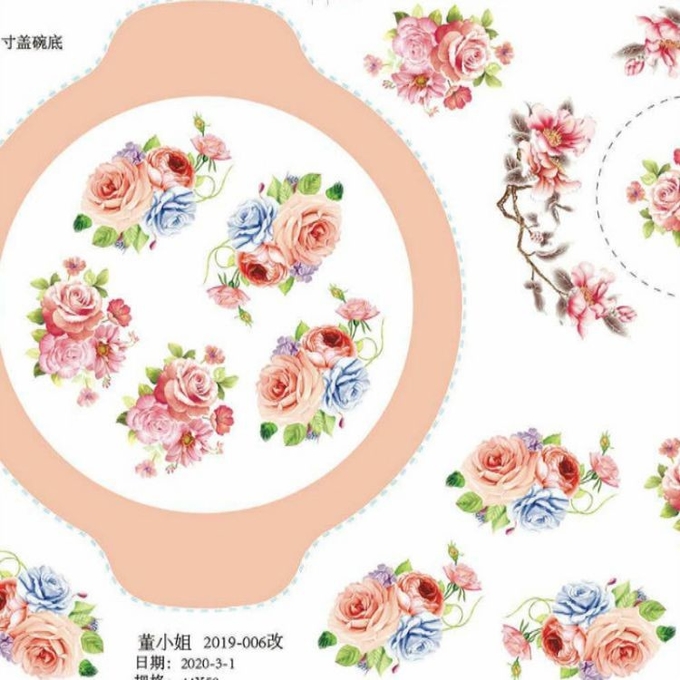 चीन सिरेमिक कप वाटर ट्रांसफर प्रिंटिंग डेकल पेपर फॉर मेलामाइन प्लेट्स 1