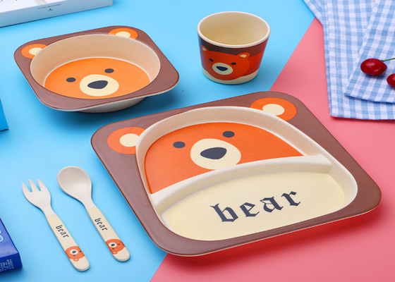 अच्छी कीमत 5pcs प्यारा पशु डिजाइन बच्चे Melamine रात के खाने के सेट ऑनलाइन