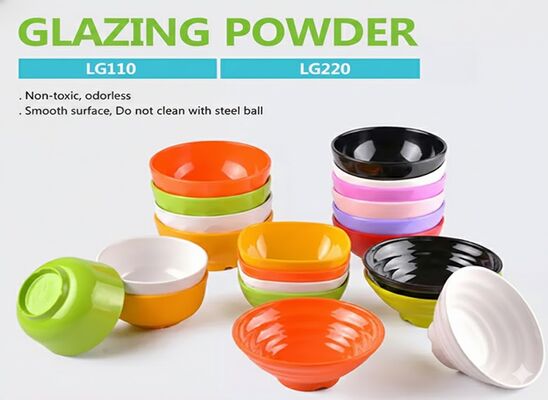 एलजी110/220/250 औद्योगिक मेलामाइन ग्लेज़िंग पाउडर लेमिनेट और सजावटी पैनलों के लिए उत्कृष्ट सतह स्थायित्व और चमक सुनिश्चित करता है